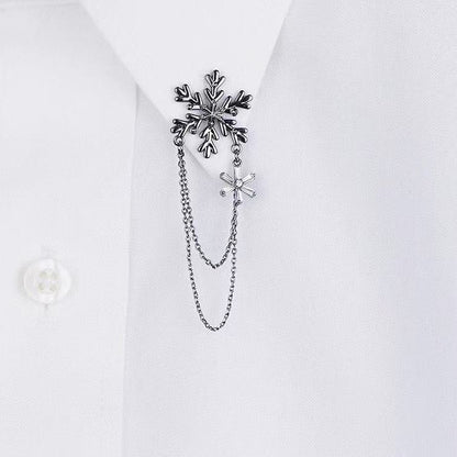 Snowflake Tassel Chain Brooch Suit Coat Accessories