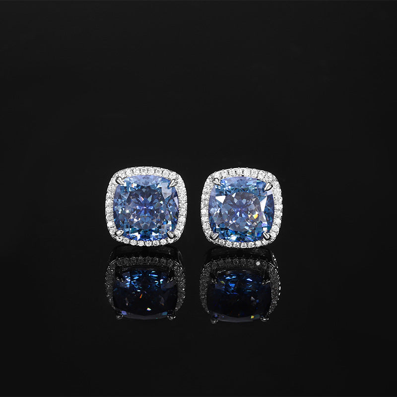 2025 jewelry copper base gold-plated imitation Bird's Nest cut white plated blue retro set Fashionable for parties, weddings, birthday gifts, outdoor activities