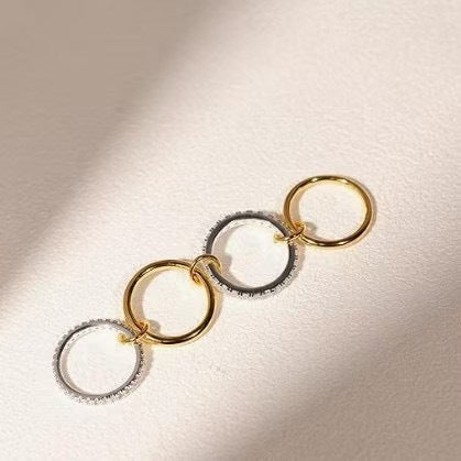 Interlocking Stackable Rings for Women - Multi-Ring Mixed Metal Stacking - Outdoor Fun