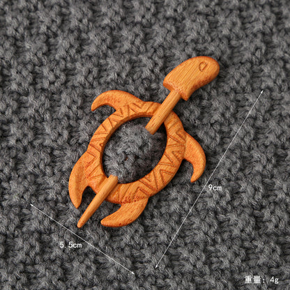 Brooch pin with wooden animal pattern Wooden Animal Brooch Gift